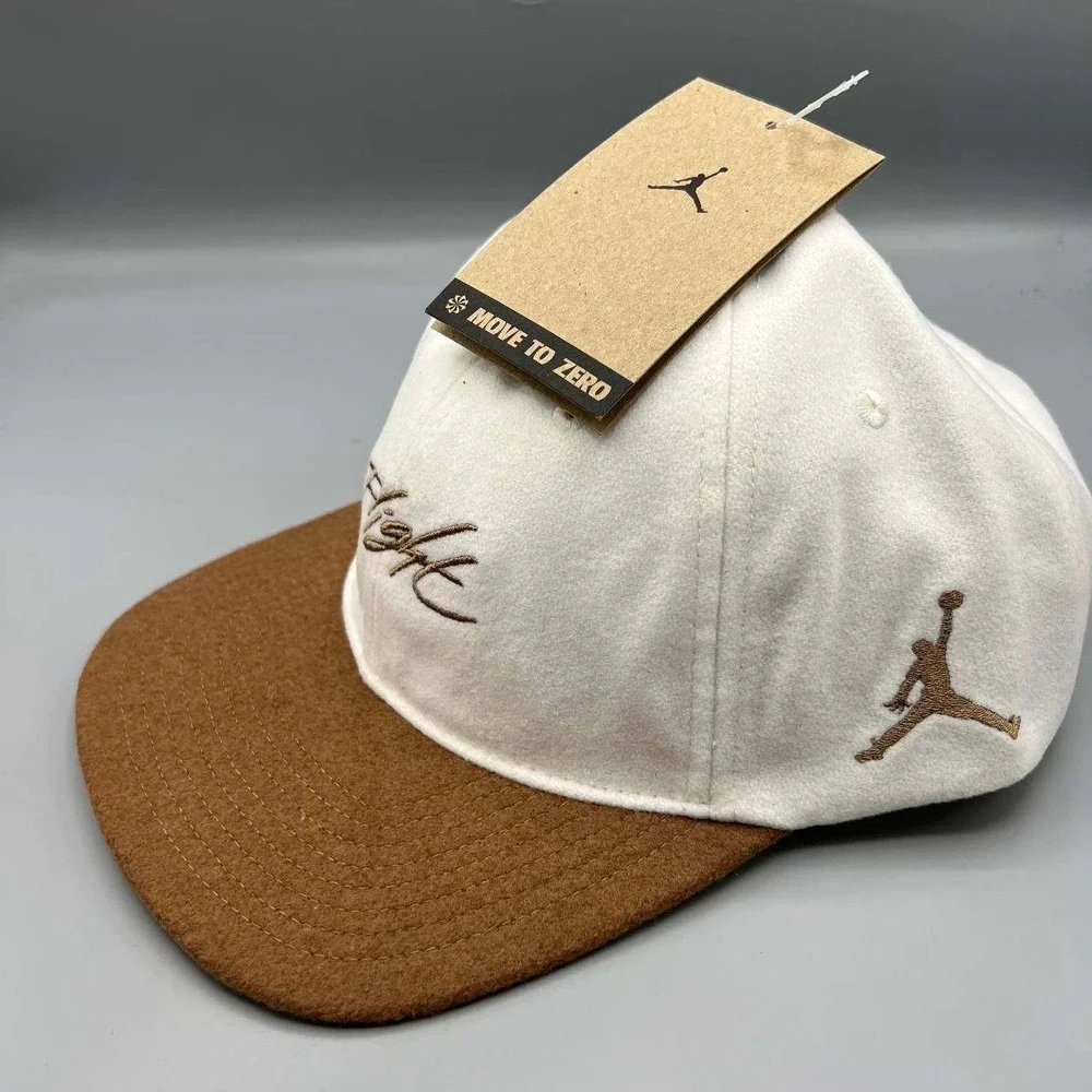 Air Jordan Flight Hat Men Medium-Large Brown Jumpman Strap Back Cap New‎ M-L
